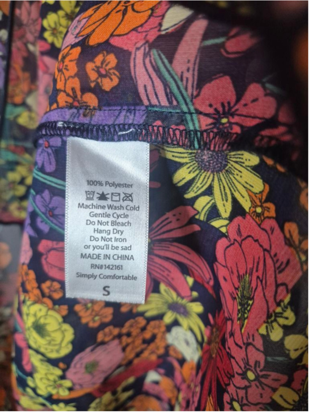 Women's LuLaRoe Purple Multicolor Floral Kimono Shrug Sz S - Picture 3 of 4